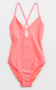 Neon Pink one piece swimsuit from american eagle