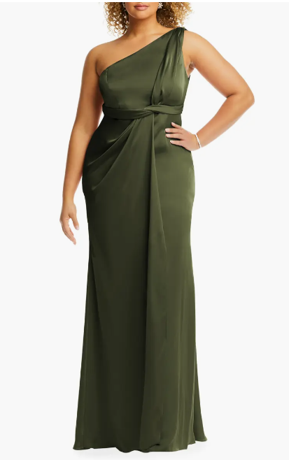 Plus size olive green gown